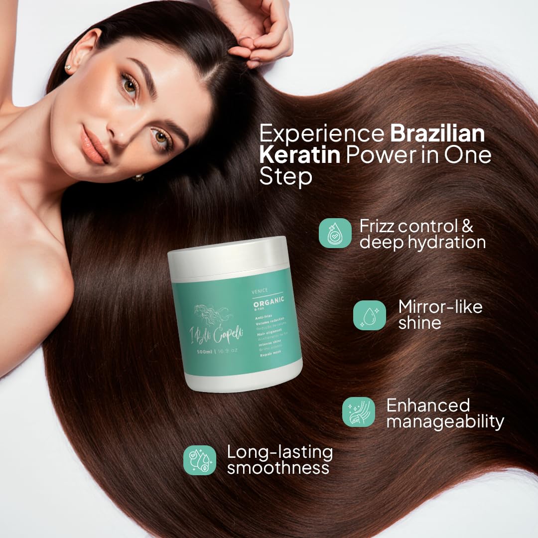 Kit I Belli Capelli Venezia, Haarpflege & Maske mit Arganöl, 250 g, ohne Formaldehyd, Anti-Frizz, glättend, (1 Behandlung + 1 Maske)
