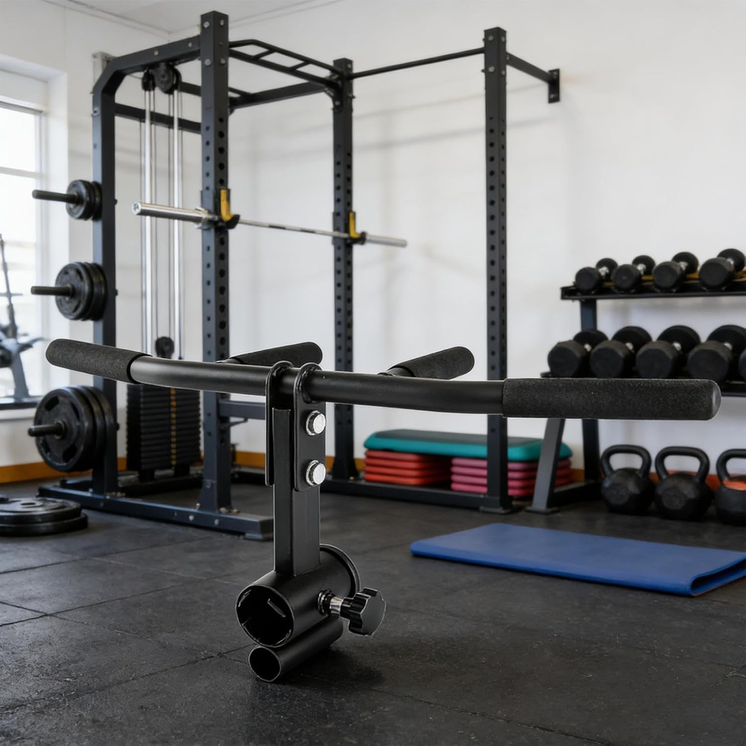 Barbell Row Handle - Bolt Locking Grip Anti Slip Handle, Barbell Attachment Bar for Family Friends, Durable Material for Workout Gym Core Muscles, Multi-Purpose Use for Back Shoulders Arms Flexion