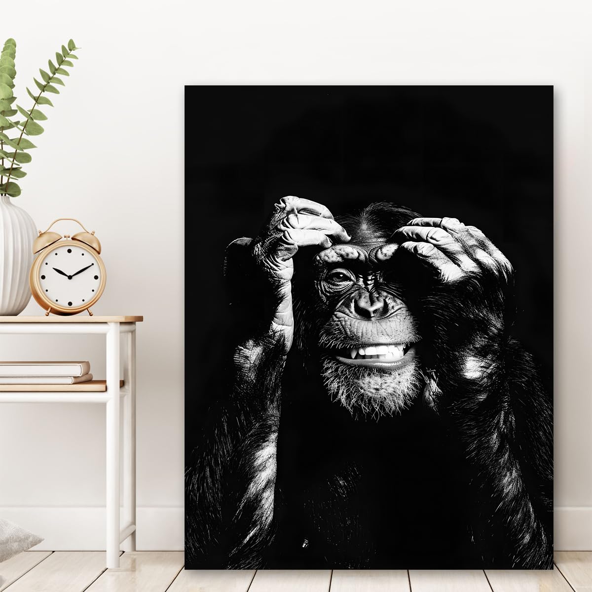 Via Vela Gravures en noir et blanc sur toile Peinture d’animaux modernes Affiches artistiques de la faune Peinture murale unique pour l’espace de travail Décoration de la salle d’étude 45x60cm