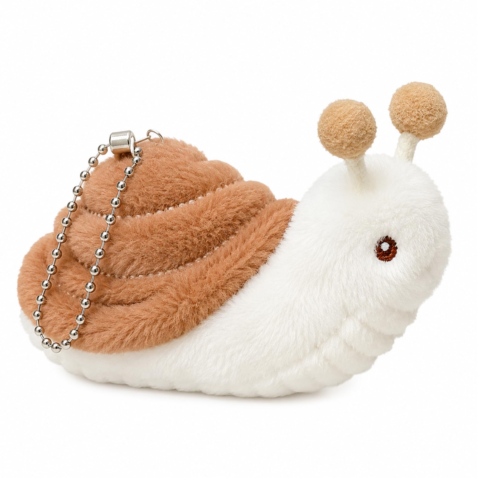 Tapufitil Schnecke Plush Toy Pendant, Cute Animal Pendant made from Soft Plush Snail, Snail Cuddly Toy with Chain for Backpack, Bag, Children & Gifts