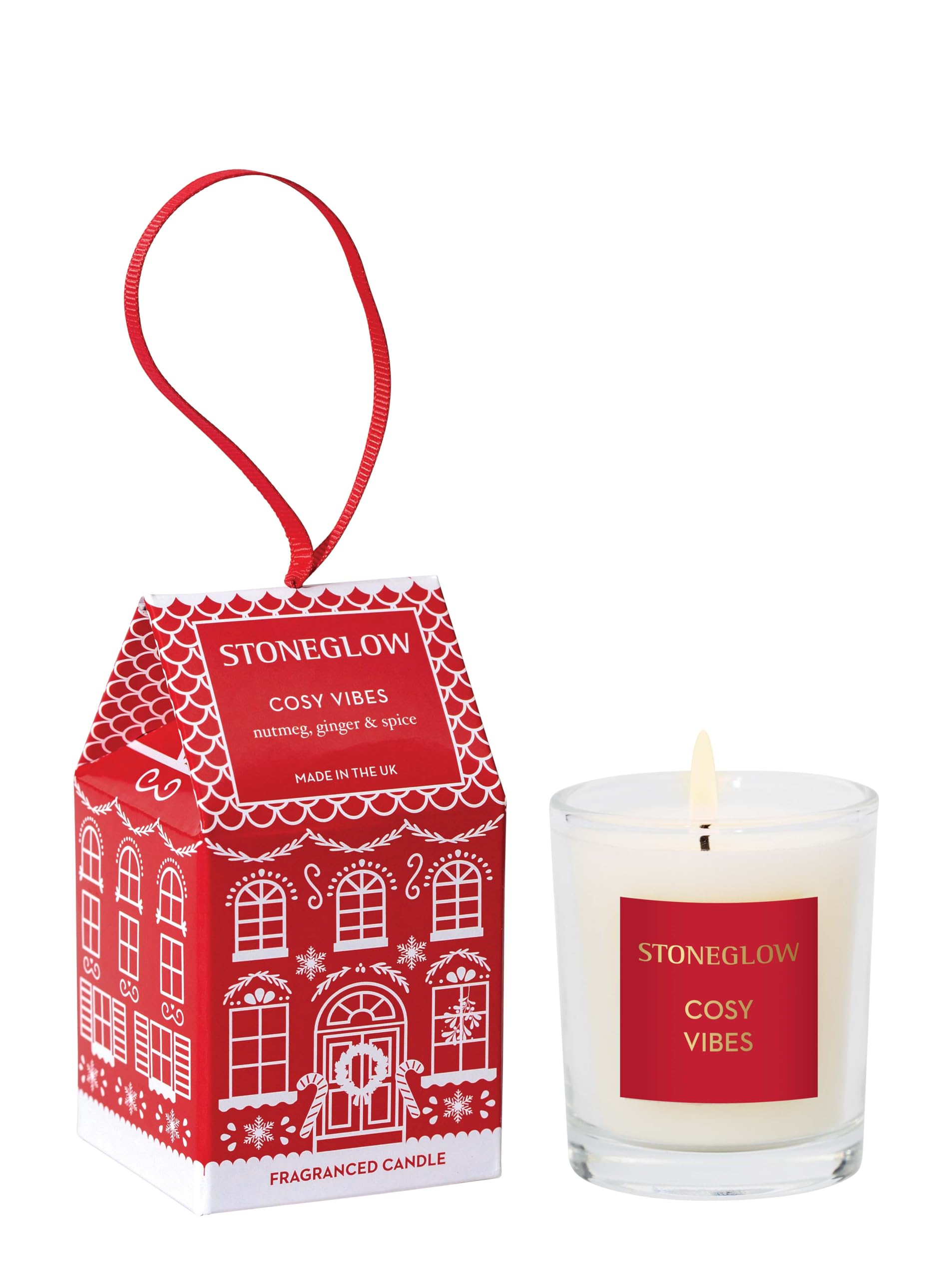 Stoneglow Red Seasonal Collection - Cosy Vibes - Nutmeg, Ginger & Spice - Votive Candle (House)
