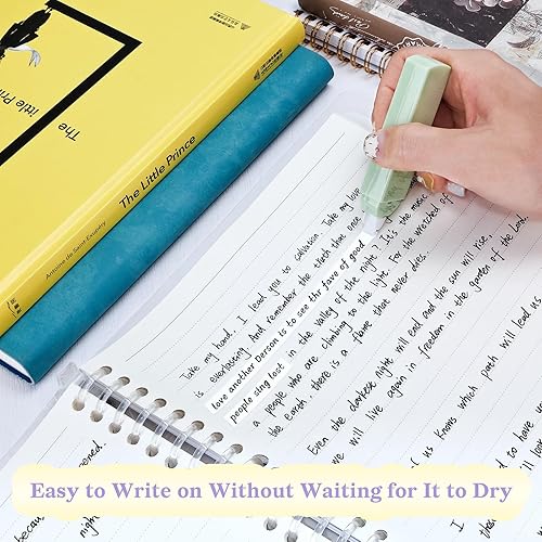 Miniatura 4 de Juego de 6 cintas blancas para corrección instantánea, juego de cintas correctoras para escribir, bolígrafo corrector de papel estético, fácil de