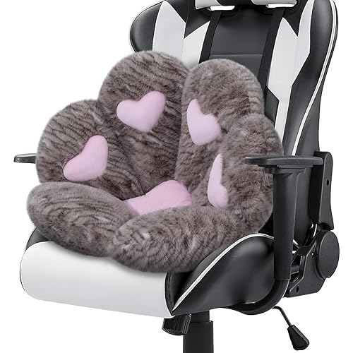 MOONBEEKI Cat Paw Cushion Chair Comfy Kawaii Plush Seat Cushions Shape Lazy Pillow for Gamer Chair 28"x 24" Cozy Floor Cute Seat Kawaii for Girl Worker Gift, Dining Room Bedroom Decorate (Chocolate) - Chocolate - 28 inch