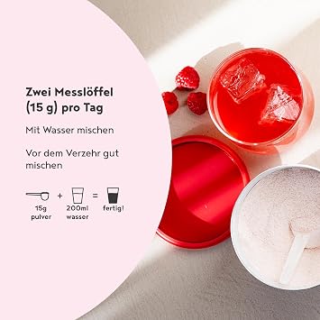 Vegan Collagen Powder + Hyaluronic Acid [400g] Vegetable Alternative to Collagen Hydrolysate with 13 Amino Acids and Vitamin C from Camu Raspberry Flavour Made in Germany Alpha Foods