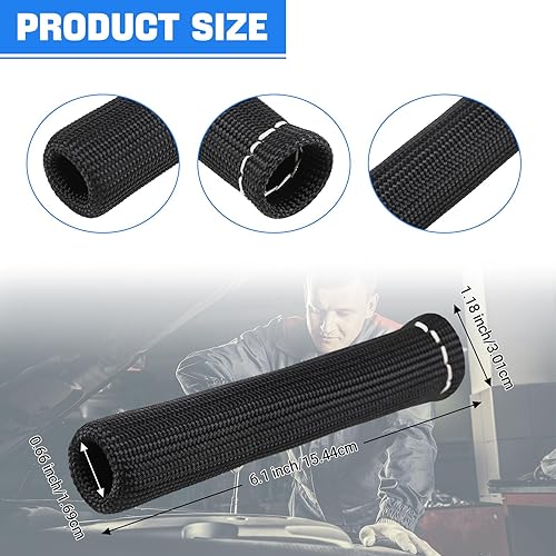 Miniatura 6 de Cable de bujía de protección contra el calor de la manga de 2500  de la bujía protector de arranque Botas Wrap para SBC BBC 350 454 8 piezas tapas