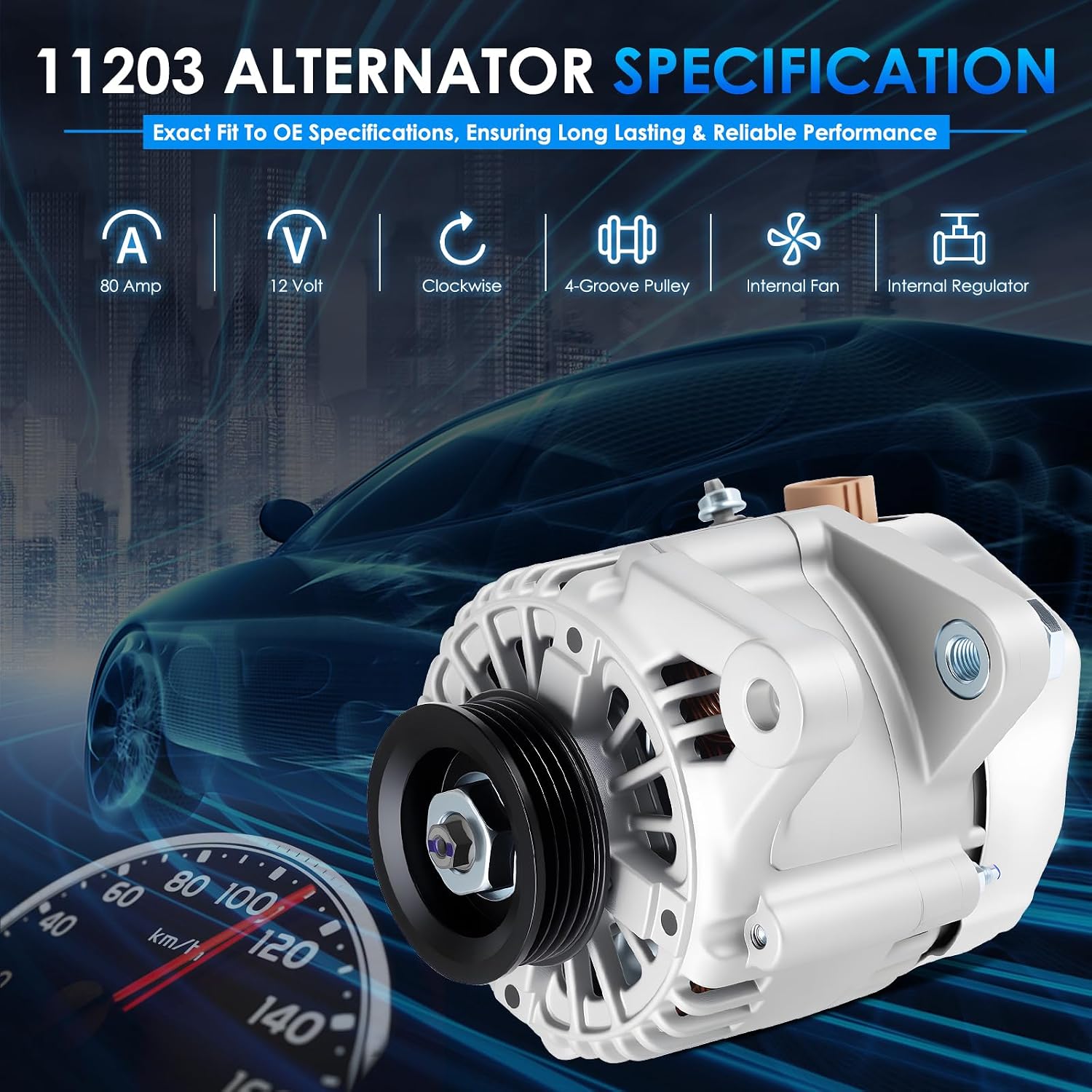 11203 Car Alternators Fit for Toyota Yaris 2006-2014 L4 1.5L 1497cc Alternator Automotive Replacement Alternator 27060-21150, 27060-21151, 104210-8180