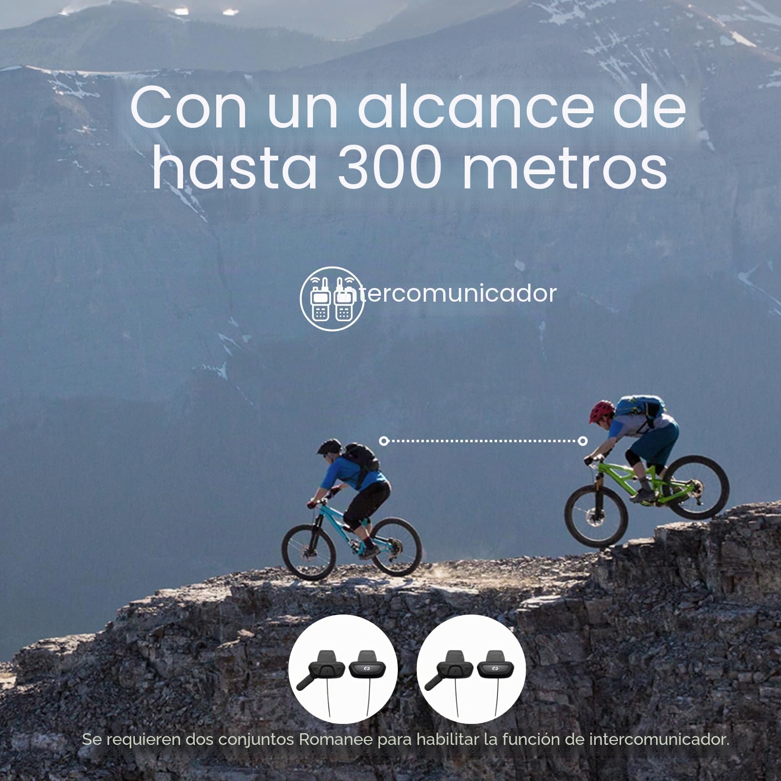 ROAMEE Manos Libres Bluetooth Legal Casco Bici y Patinete | Manos libres y intercomunicador Bluetooth 5.1 para casco. Uso 100% legal con altavoces Open-Ear externos.