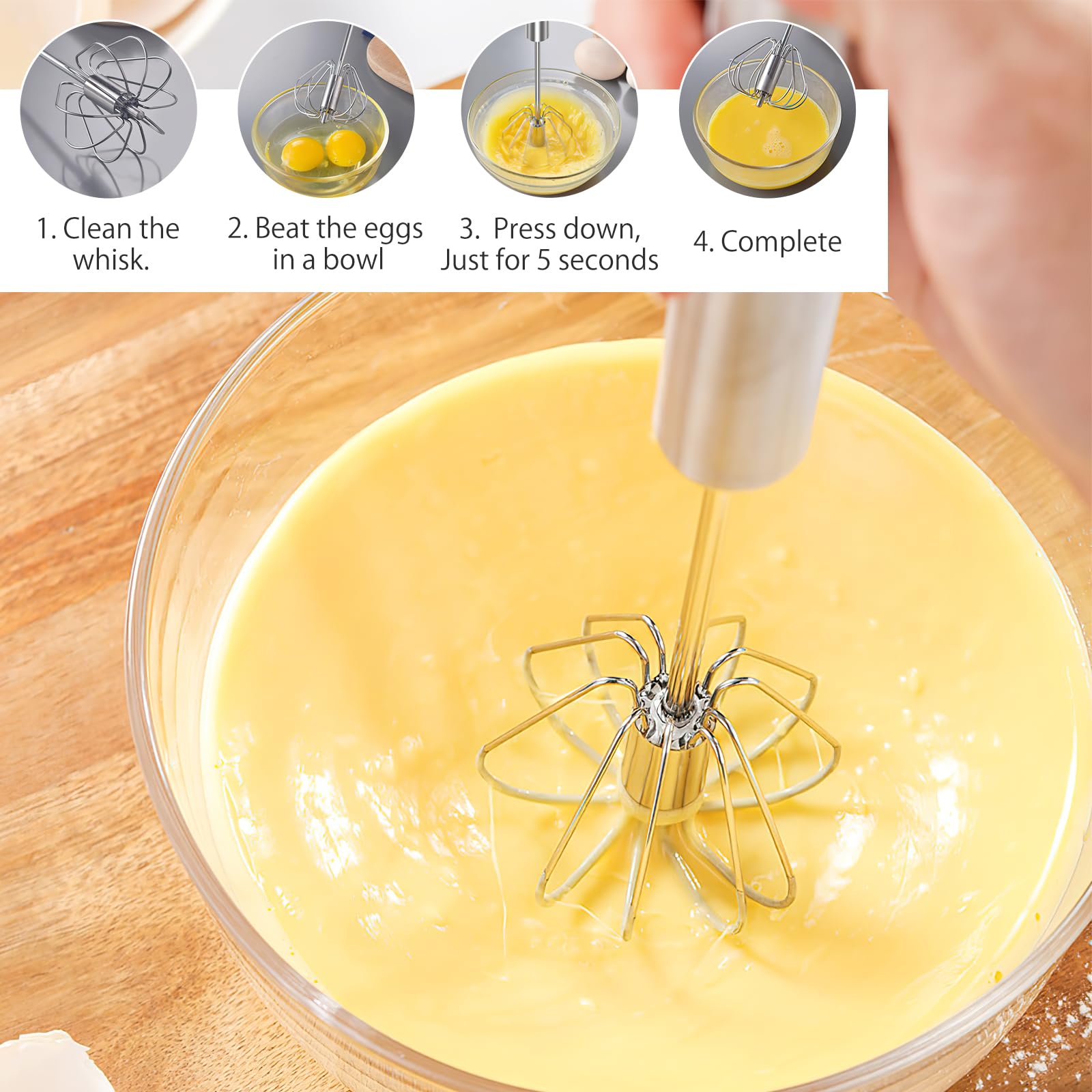 2 Fruste Semiautomatiche In Acciaio Inox - 13 Pollici, Per Frullare E Mescolare In Cucina