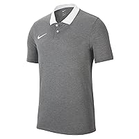 Nike CW6933-071 M NK DF PARK20 Polo SS T-Shirt Uomo Charcoal Heather/White/White S
