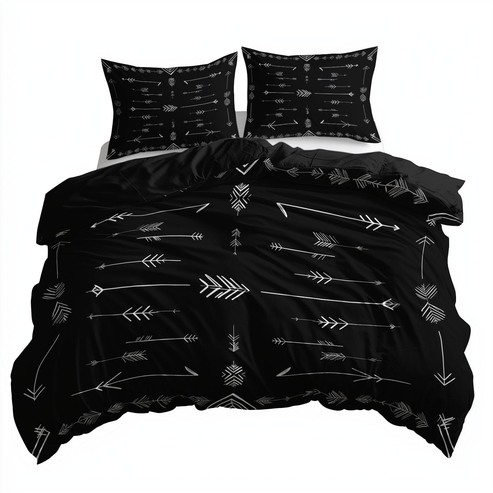Juego de ropa de cama de 180 x 200 cm, 3 piezas, diseño de flecha, color