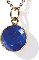 Vista 28 de Round Pendant Necklace, Natural Gemstones, Labradorite, Rainbow Moonstone, Crystal, Rose Quartz, Amethyst, Citrine, Sterling Silver, Handmade