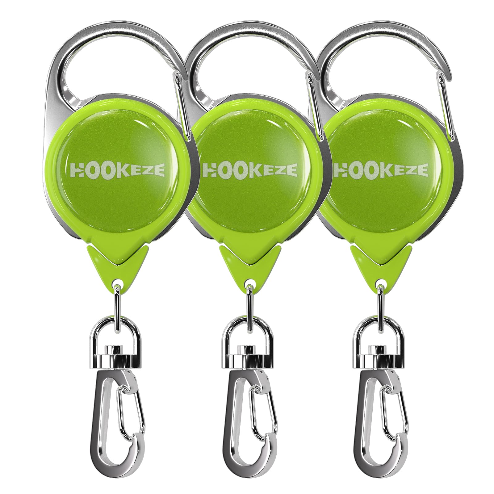 HOOK-EZE Fly Fishing Zinger Retractor for Anglers Vest, Pack of 3 - Fishing Gear and Equipment for Nippers, Forceps, Fly Float Ant, Belt Loops & Backpack