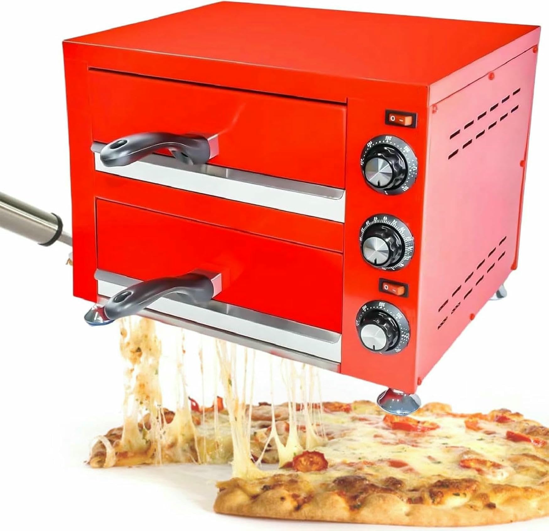 Halowy Blat Pizzy, 12 -Calowy Elektryczny Piekarnik Do Pizzy, Komercyjny Piekarnik Do Pizzy, Maszyna Do Pizzy Ze Stali Nierdzewnej Z 60 -Minutowym Timerem.