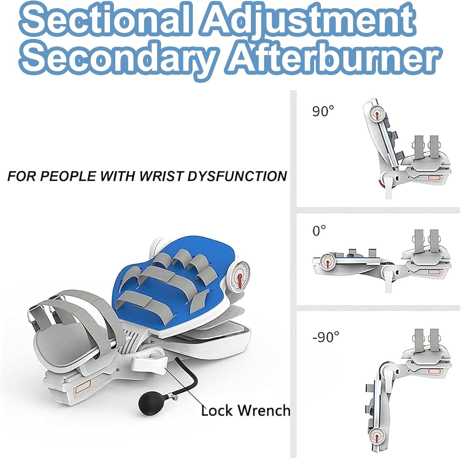Wrist Full-Angle Trainer, Wrist Joint Rehabilitation Device, Manual Airbag Control, Two-Way 0-90° Palmar Flexion/dorsiflexion Exercise, Used for Wrist Fractures, Stroke Hemiplegia, Nerve/Tendon Damage