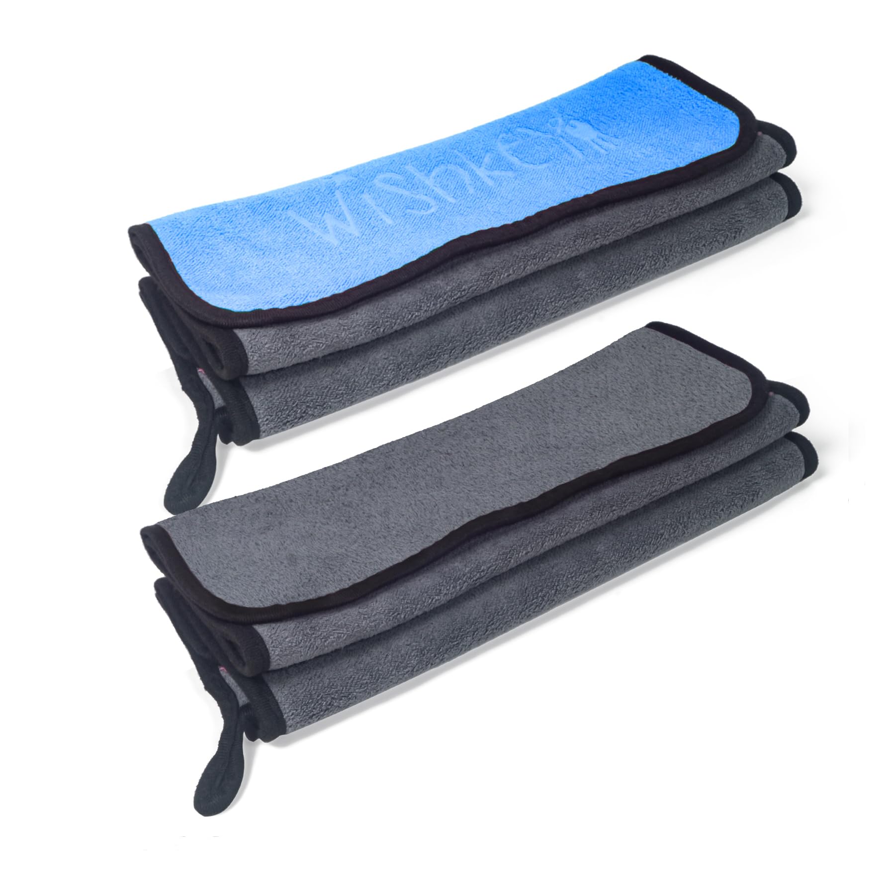 WISHKEY Microfiber Car Cleaning Cloth, Soft 500 GSM,Extra Large, 35x75 cm, Grey, Pack of 2, Suede Edge for Scratchless Detailing-image-36