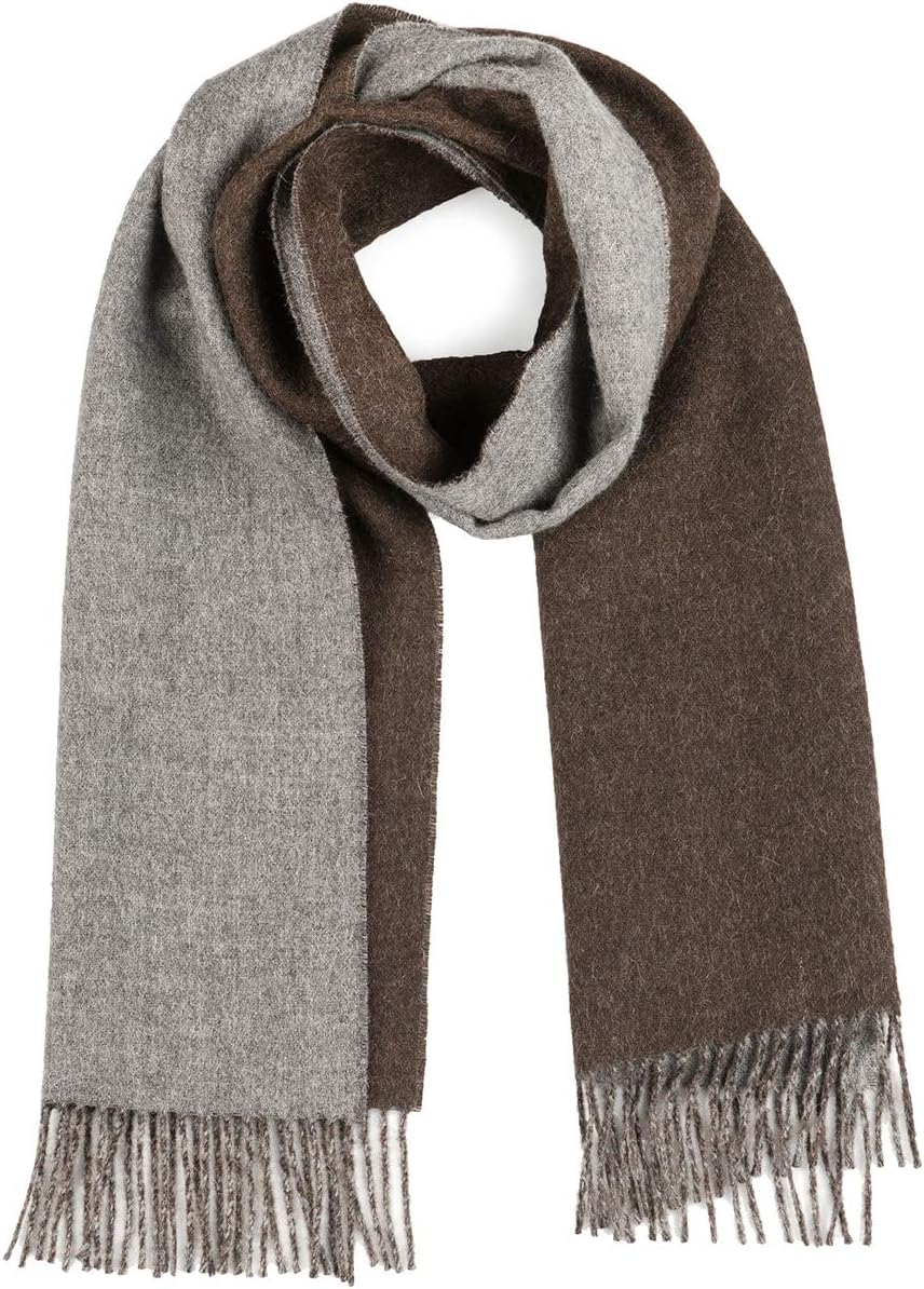 Inca Fashions – Alpaca Wool Scarf – 100% Pure Baby Alpaca – Double Sided Reversible Contrast Scarf