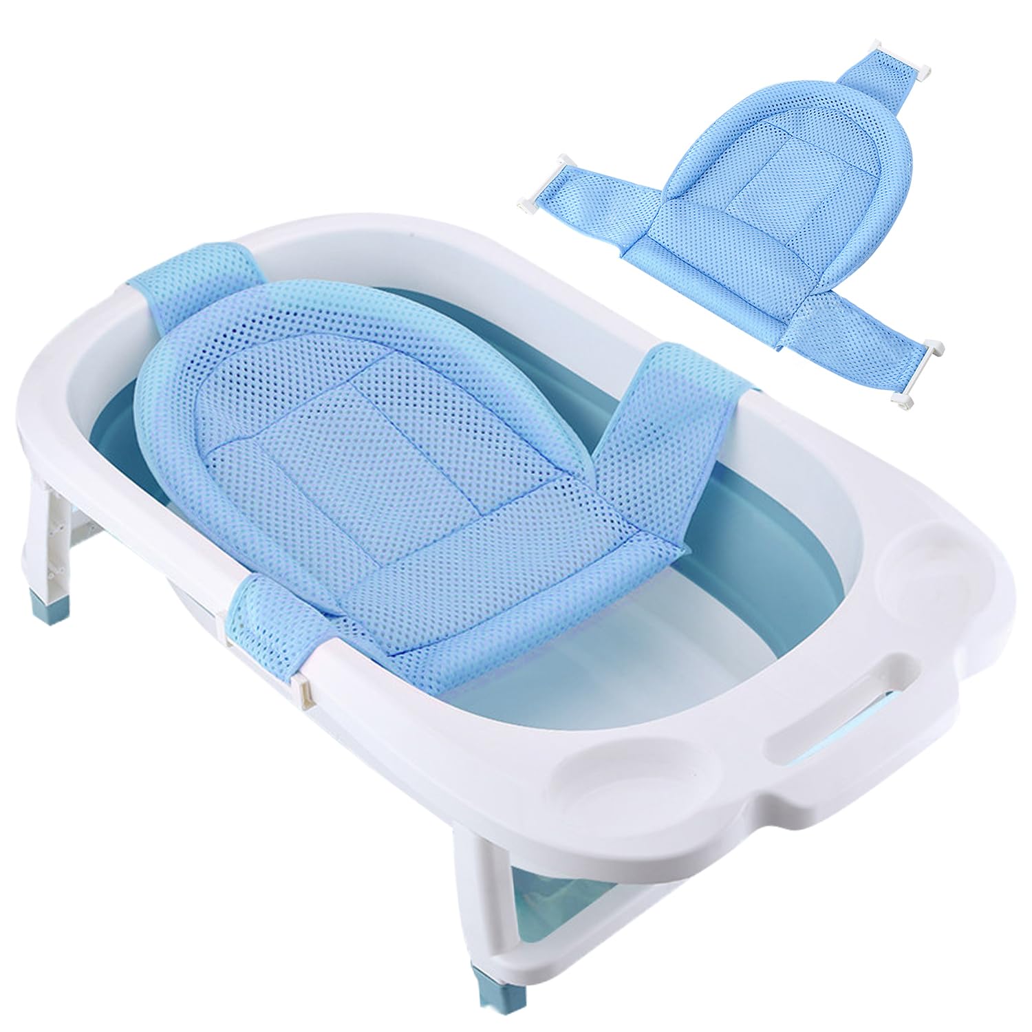 Badewanneneinsatz Baby,Baby Badekissen,Babybadenetzt Baby,Babywanne Neugeborene Einsatz,Babywannen Einsatz,Rutschfestes Badewannenkissen,Verstellbares Badesitznetz,Badesitz Neugeborene