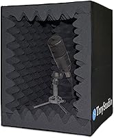 Vista 8 de TroyStudio Cabina Vocal Portátil, Escudo de Aislamiento de Micrófono Plegable Grande, Caja de Absorción de Eco de Sonido para Estudio de Grabación
