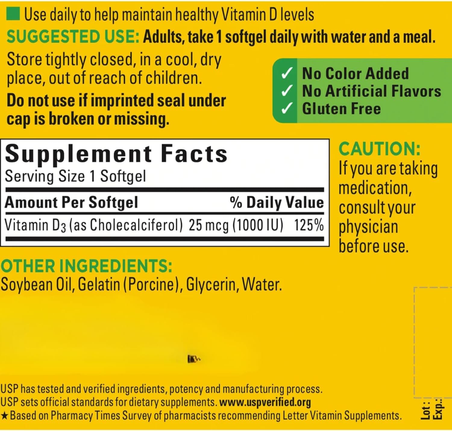 Vitamin D3 1000 IU (25 mcg), D3 Vitamin, Vitamin D3 1000 Iu, Vitamin D 1000, 650-Day Supply (650 Count) (Pack 1)