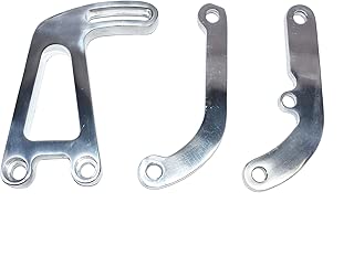 A-Team Performance Power Steering Bracket Set Compatible with 1963-87 Chevrolet SBC Small Block Chevy Long Water Pump (LWP) - Polished Aluminum 14-Piece Kit - coolthings.us