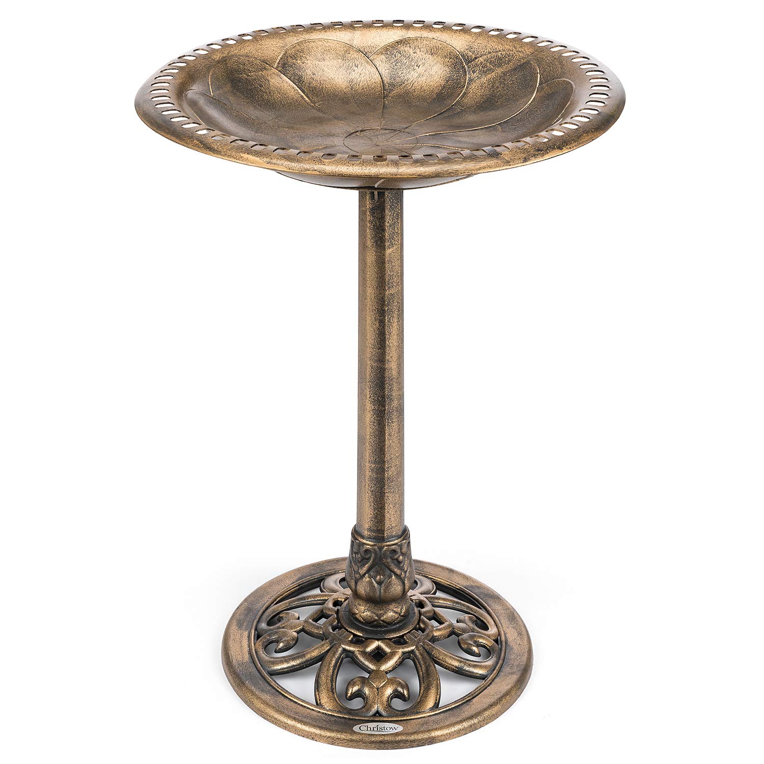 Christow Bronze/Green/Grey Resin Rustic Bird Bath