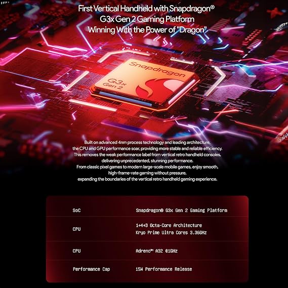 AYANEO Pocket DMG: Handheld Gaming Console with 3.92 OLED Display, 8GB RAM, 128GB Storage, Wi-Fi 6, Bluetooth 5.3, Snapdragon G3x Gen 2, Android 13, 6000mAh Battery