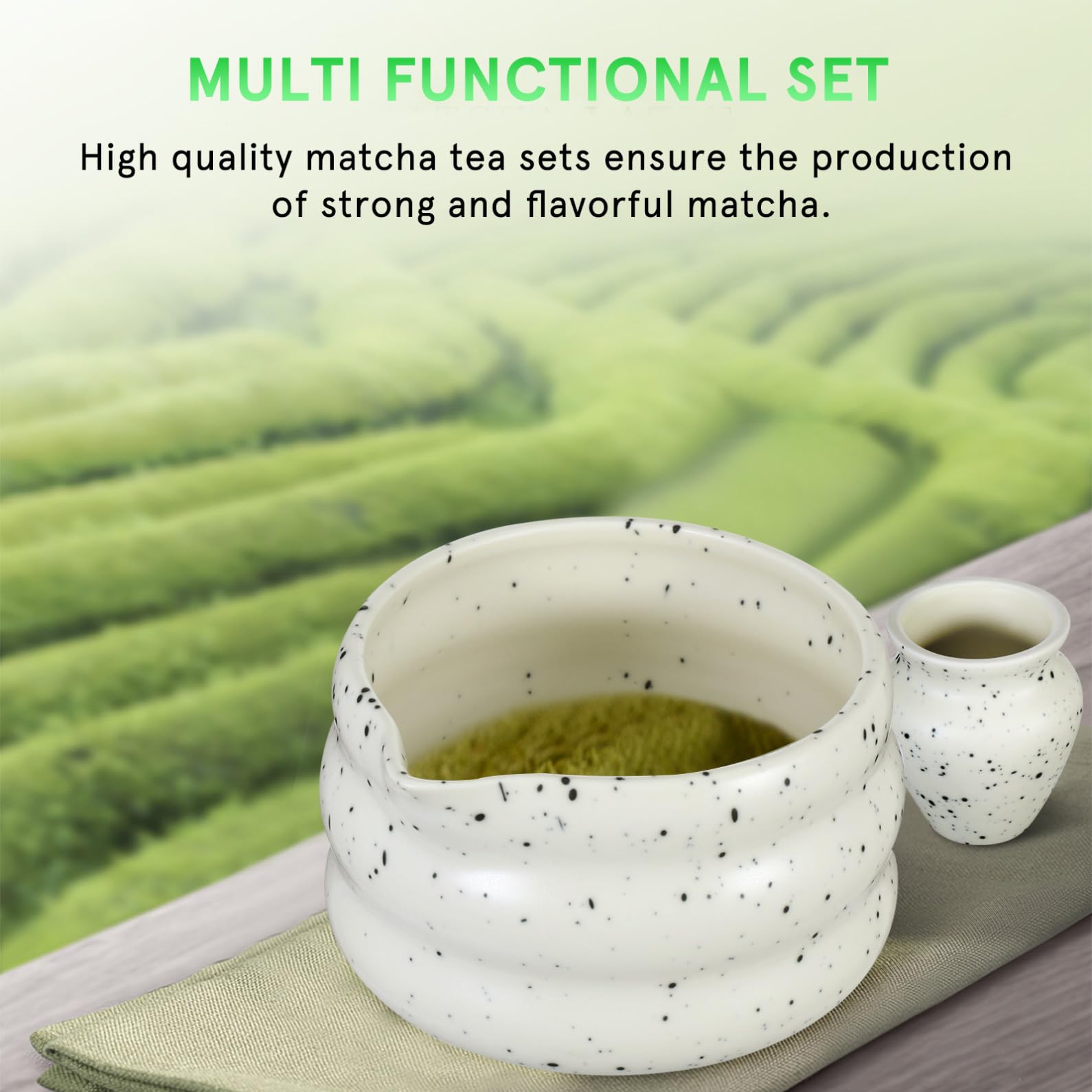 CLISPEED Traditionelles Japanisches Matcha Tee Set Aus Keramik Mit Schale Bambusbesen Und Schaufel Multifunktionales Tee ZubehöR FüR Authentische Teezubereitung Und Geschenk