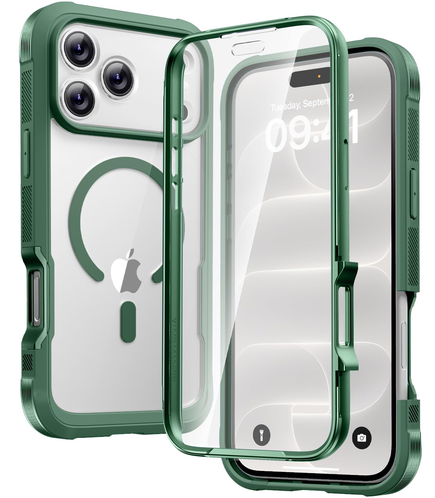 Diaclara Magnetic &amp; Screen Protector for iPhone 18 Pro Max Case,Green