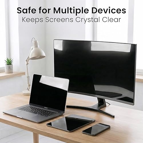 Miniatura 4 de Espray limpiador de pantalla - Kit de espray limpiador de pantalla de TV y paño de microfibra, limpiador de pantalla de computadora y limpiador de