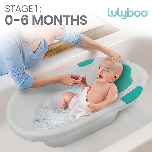 Miniatura 2 de Lulyboo Bañera para bebé con cojín para la cabeza, bañera para recién nacidos y niños pequeños, de 0 a 18 meses, cómoda y fácil de limpiar, lavable