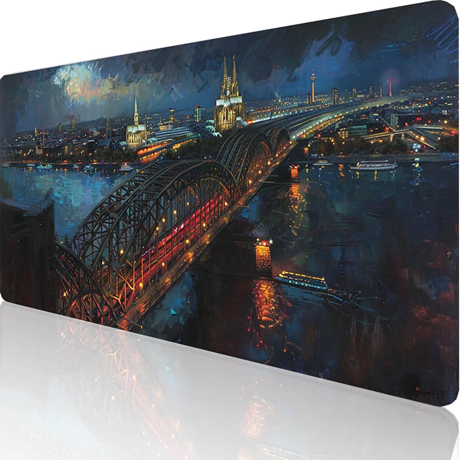 Gamingowa podkładka pod mysz, żółta podkładka pod mysz, XXL, 1400 x 600 x 3 mm, XXL, podkładka pod mysz, akcesoria gamingowe z antypoślizgową podkładką, wodoodporna i trwała, do biura dla dziewcząt,