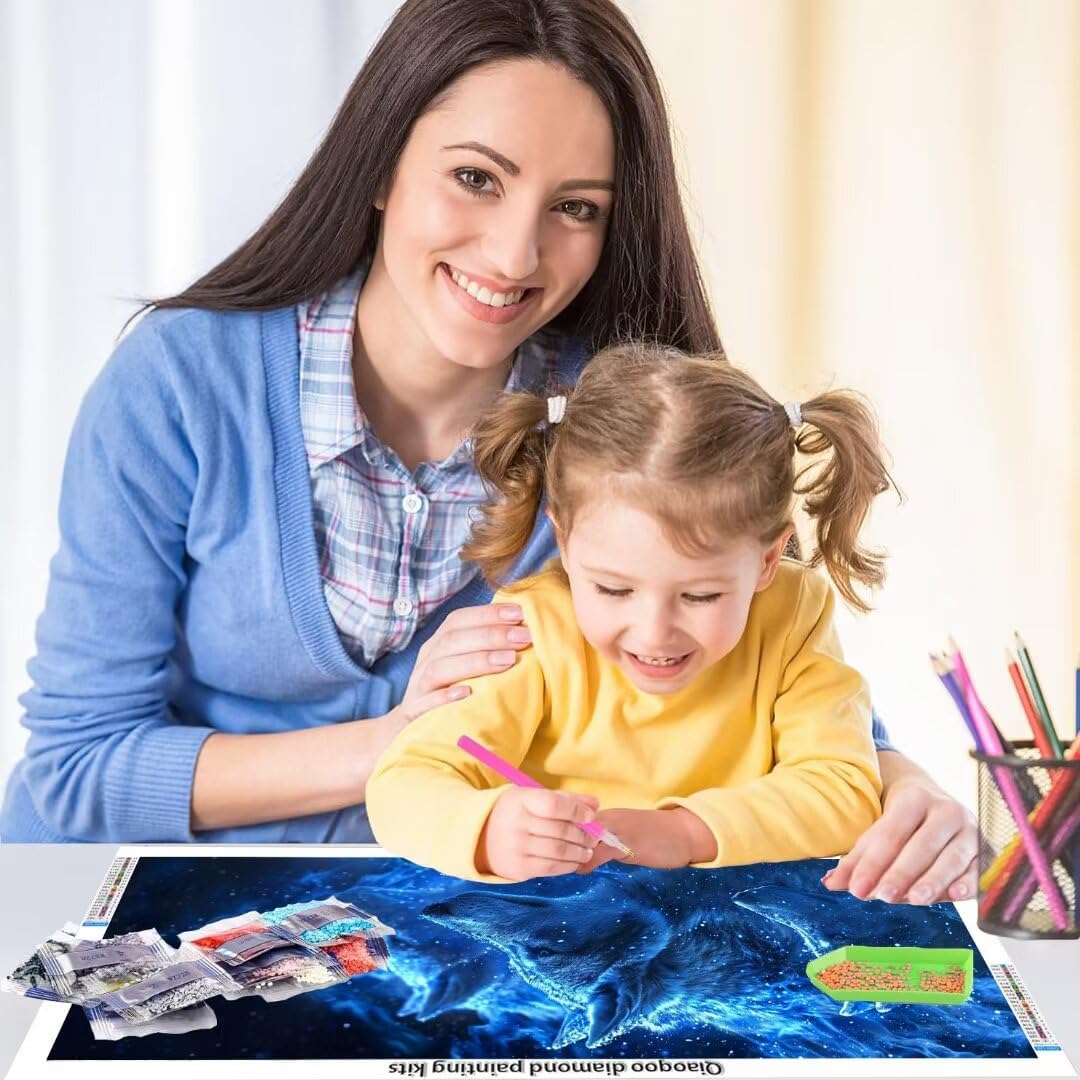 ダイヤモンドアート 狼 ダイヤモンドアート キット 動物 ダイヤモンド アート 150x60cm 円形 ビーズアート 全面貼り付けタ