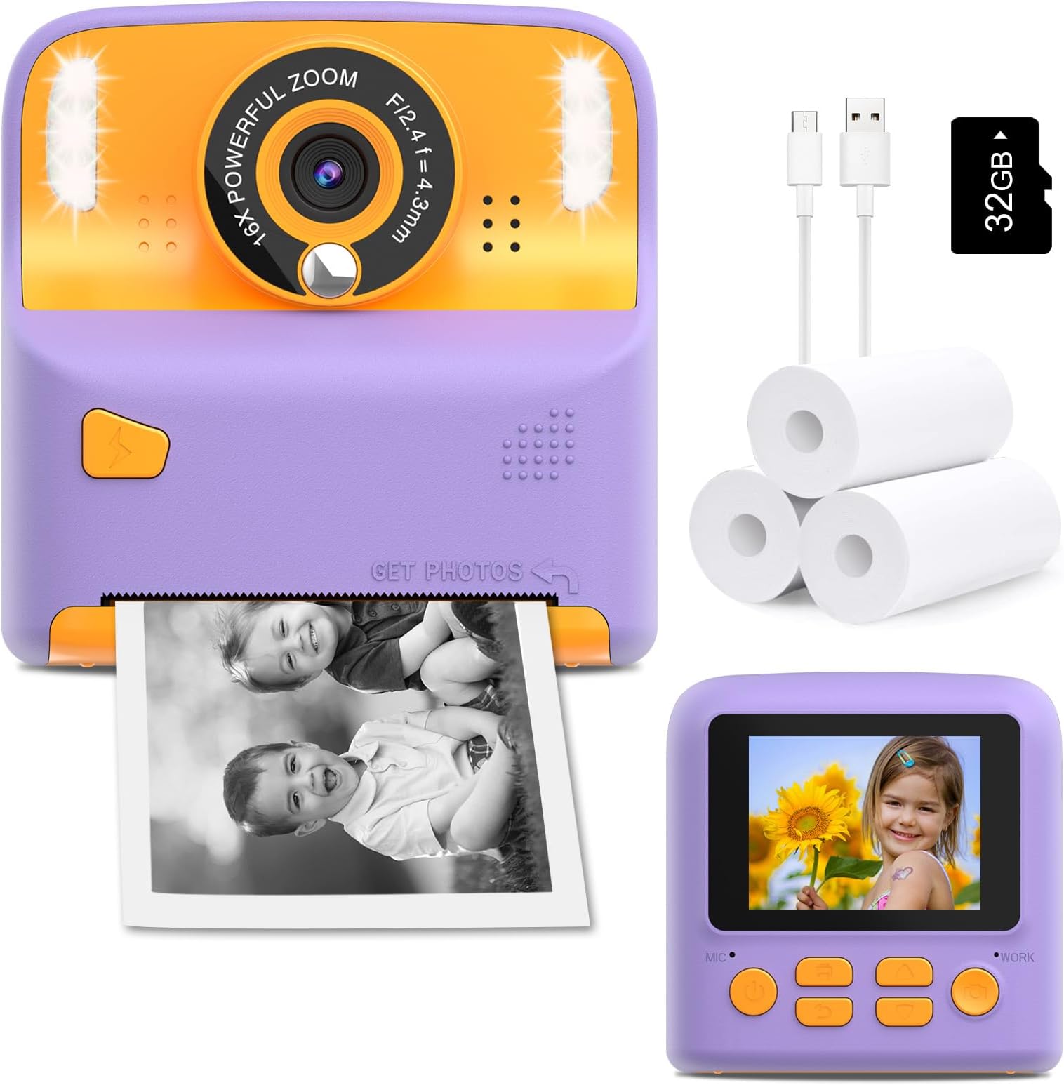 Instant Print Camera With Sd Card Amazon.com : Kids Camera Instant Print,1080P Toddler Camera for Kids