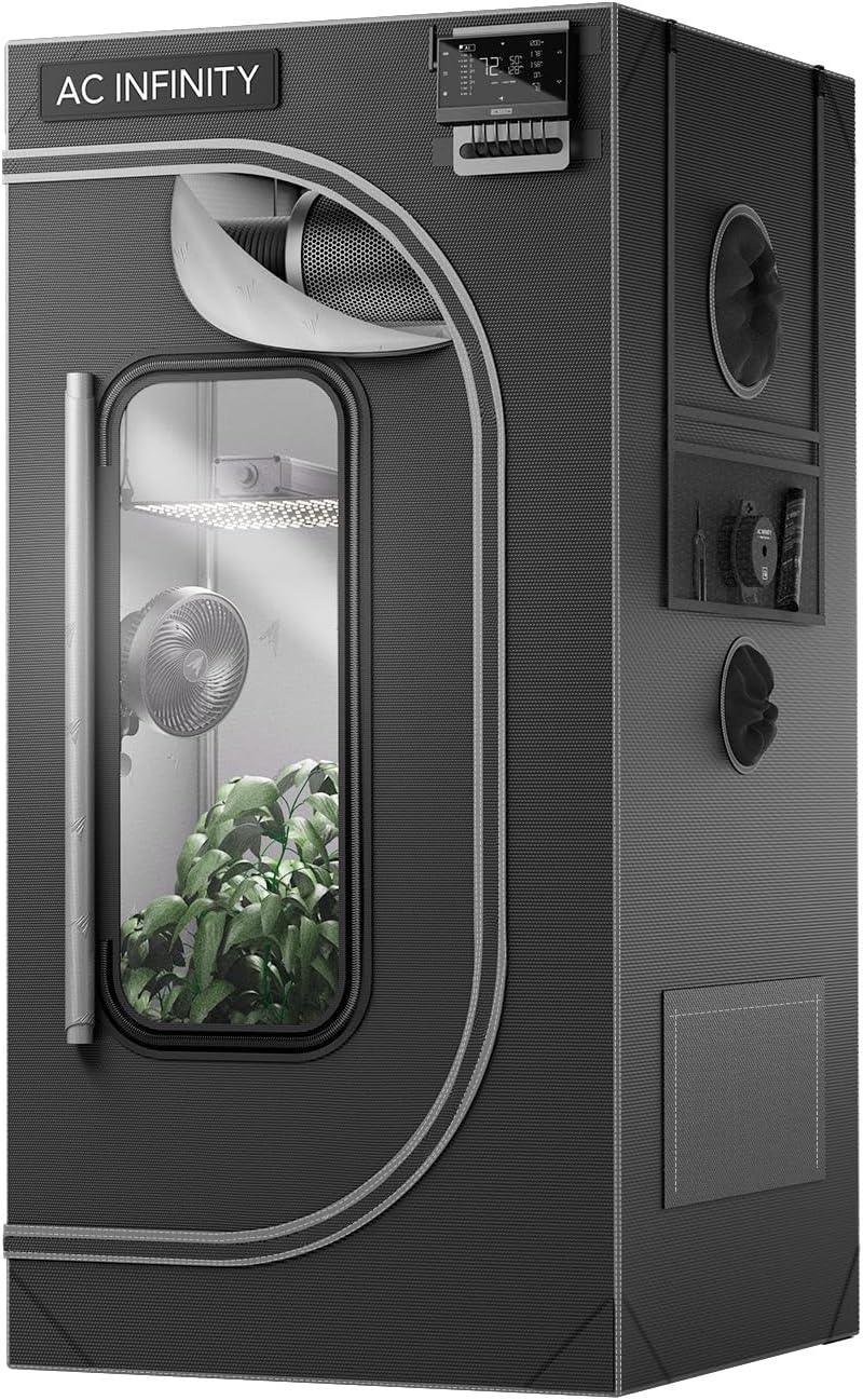 CLOUDLAB 422, Advance Grow Tent 2x2, Thickest 1" Poles, 2000D Mylar Canvas, Lab-Tested Highest Reflectivity, Largest Zipper Window, Controller Mount Plate, 24" x 24" x 48" Indoor Growing