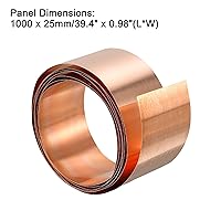 Vista 41 de uxcell Copper Sheet Roll, Metal Foil Plate 1000mm x 20mm x 0.8mm