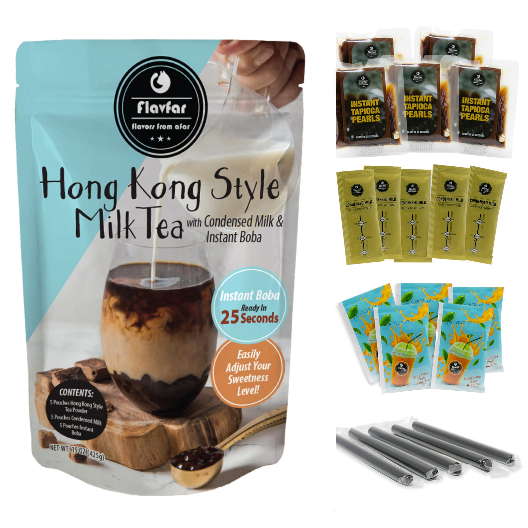 Buy Flavfar Hong Kong Style Milk Tea with Instant Tapioca Pearls Authentic Yuenyeung Milk