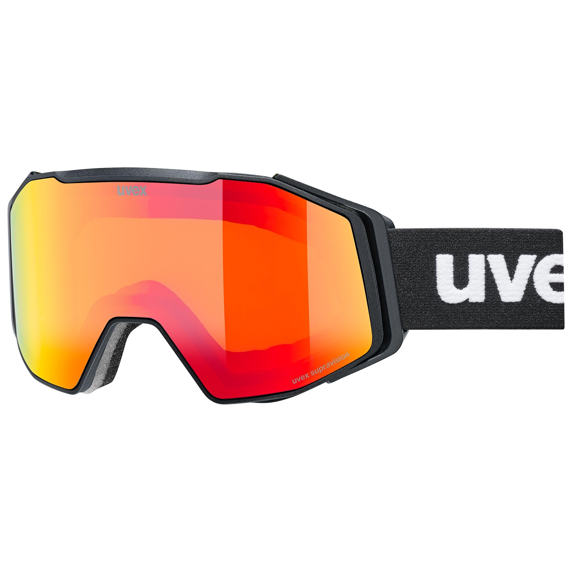 uvex gravity FM, Gogle narciarskie unisex-dorosły, schwarz matt dl/rot-orange, one size