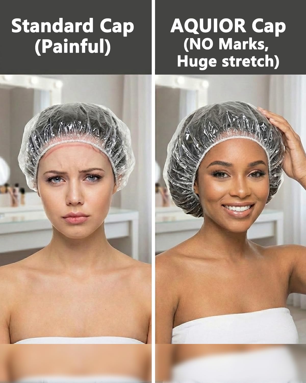 Disposable Shower Caps - Keep Hair Dry & Protected -3 Disposable Shower Caps - Keep Hair Dry & Protected -3