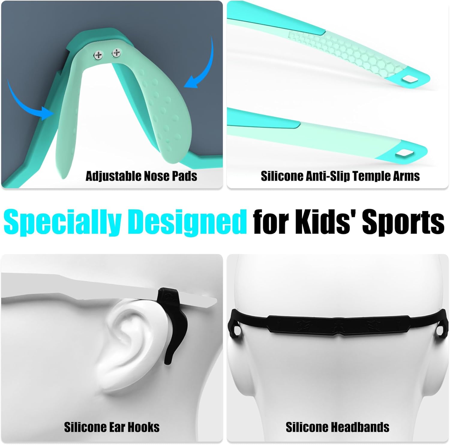 X-TIGER Kids Sunglasses Polarized Youth Baseball Sunglasses for 8-14 boys girls UV400 Sports Softball Cycling Glasses