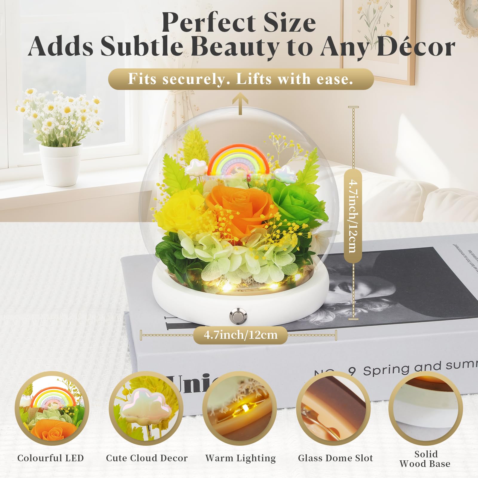 Rainbow LED Preserved Roses - Aesthetic Gift for Her -5