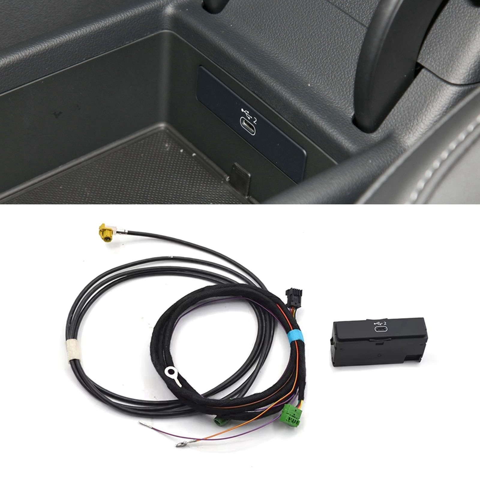Adattatore automatico resistente all'acqua USB C Smartphone Link con 18W che carica per veicoli di lusso specifici 8W0035708A Prova Auto Link
