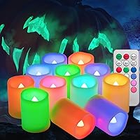 Vista 7 de CANDLE IDEA 4 PCS Luces LED de Calabaza de Halloween con Control Remoto Temporizador Brillantes Parpadeantes Funcionan con Baterías Jack-O-Lantern