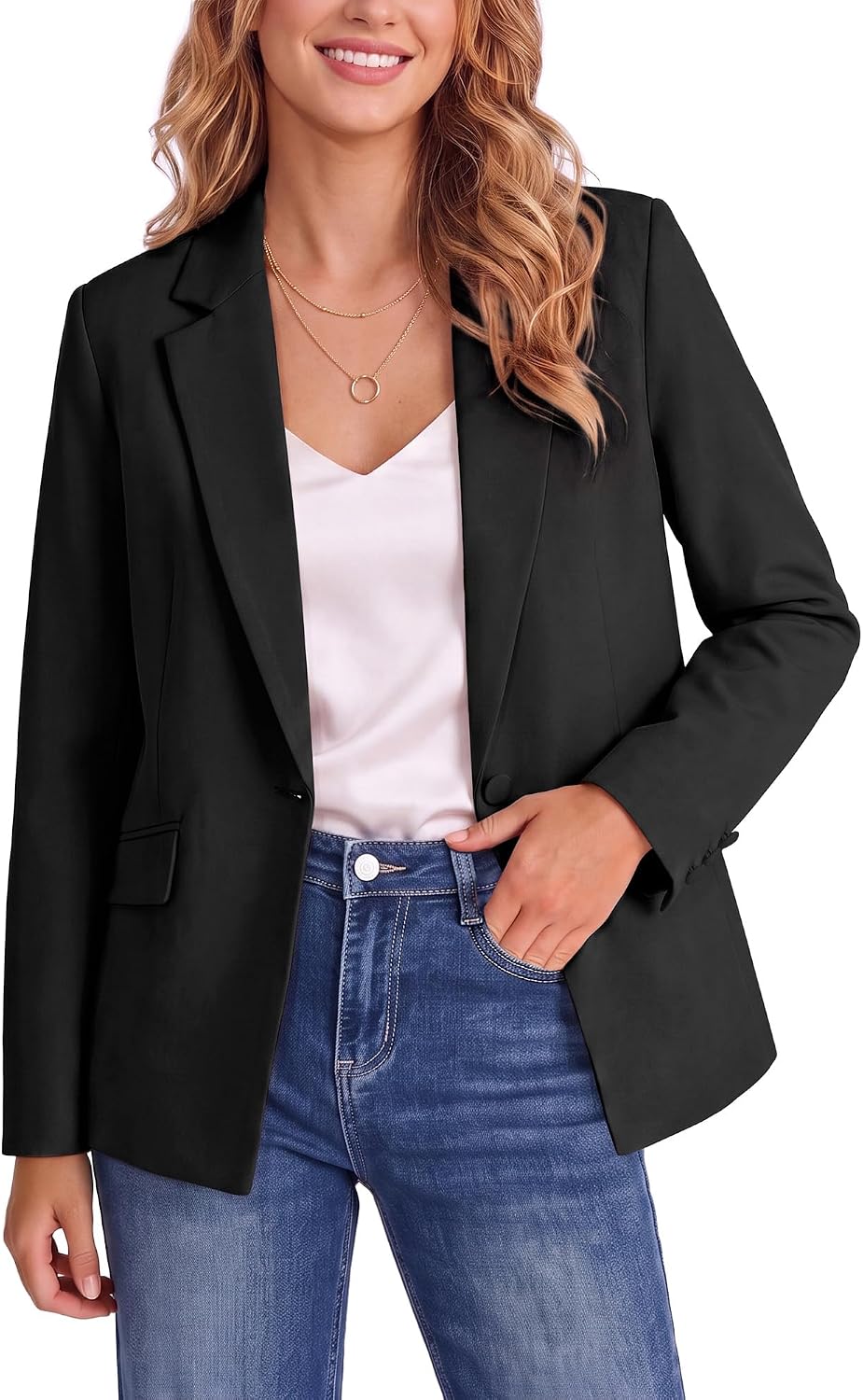 GRAPENT Womens Blazers Dressy Casual Long Sleeve Work Office Suit Jackets