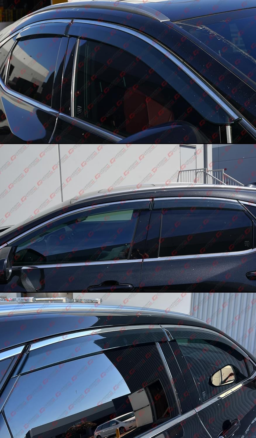 Premium Chrome Trim Smoke Tinted Window Visor Rain Guard W/Clips Compatible for 2022-2024 Lexus NX250 NX350 NX350h NX450h+
