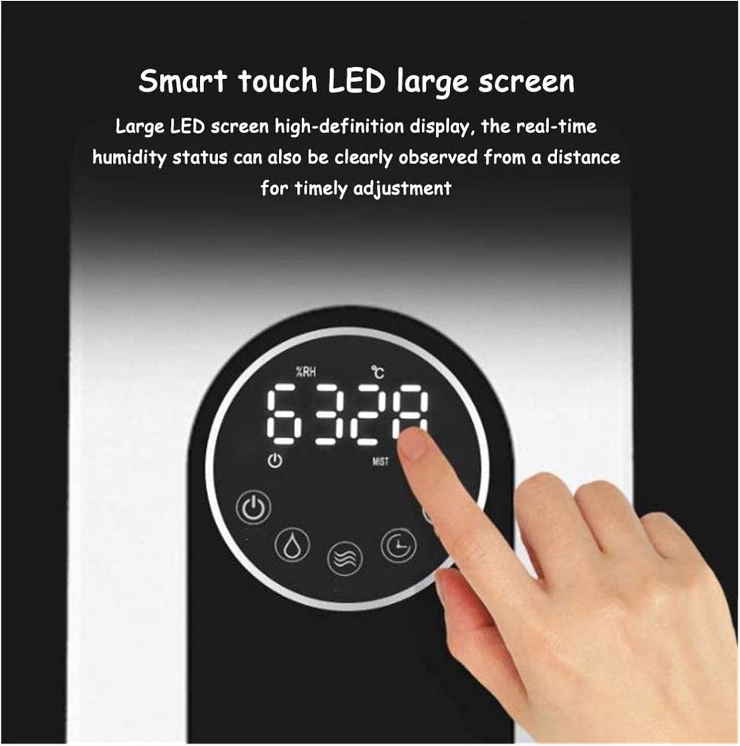 Cool Mist Humidifier 15L 35dB Quiet Humidifiers for Large Bedroom Adults 360° Nozzle Water Level Window and Waterless Auto Shut-Off for Home Office 20-60 Hours White