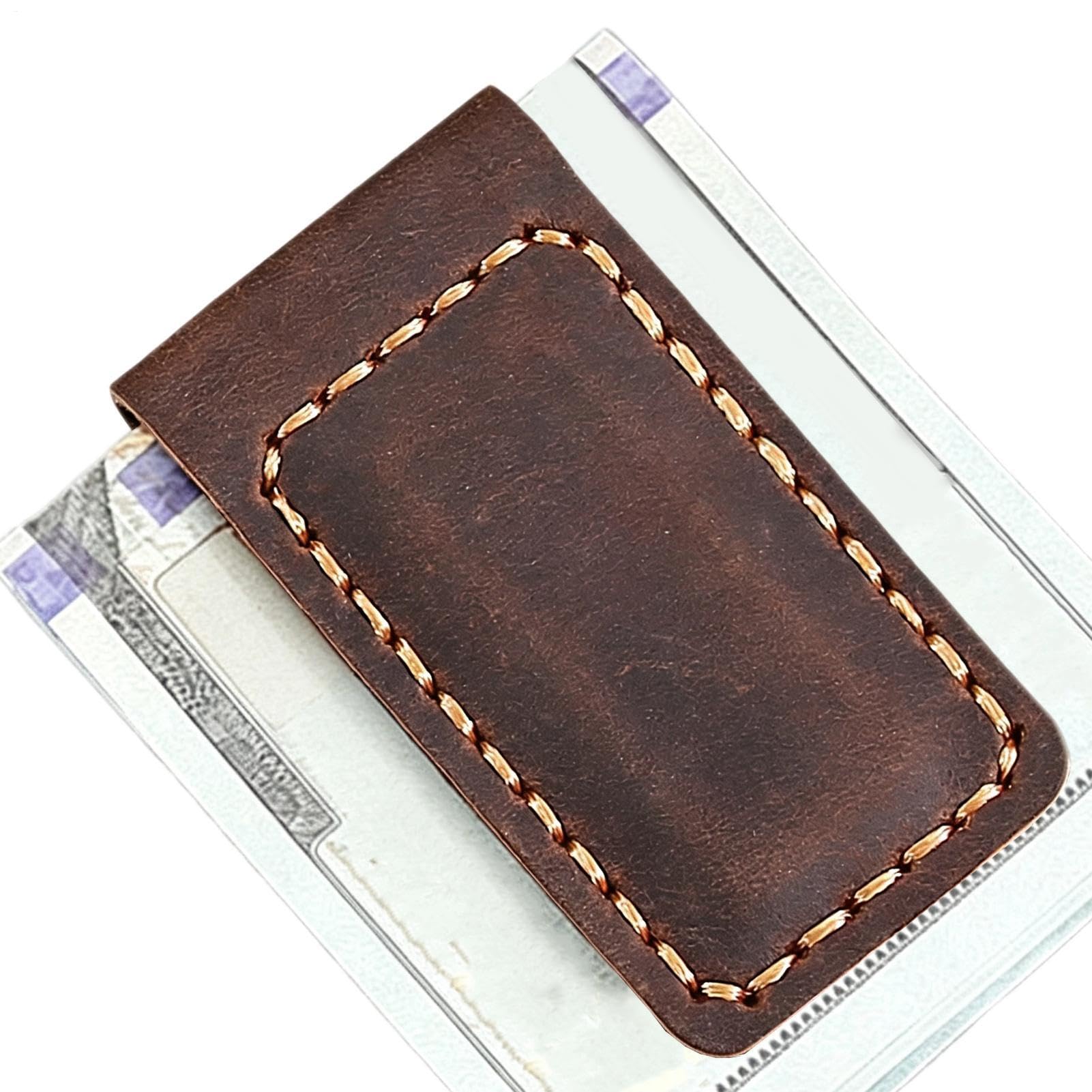 Lederner Geldclip für Herren Tragbarer Bargeldhalter Aus PU-Leder Mit | Geldbörse mit Geldscheinklammer Pour les hommes, shopping, , déplacements d'affaires, sac et