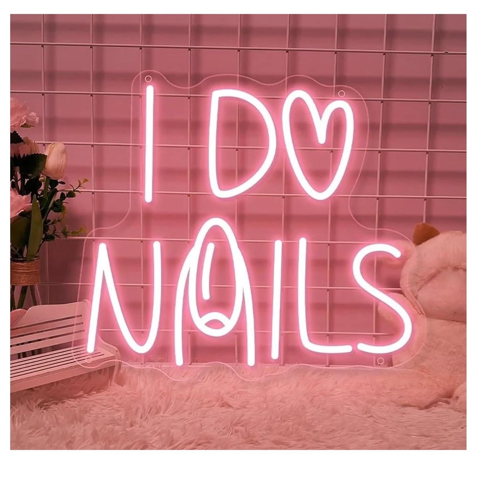 Zynther Neon lamp for neon Sign I Do Nails for Sign Room Wall Hanging(Ré)