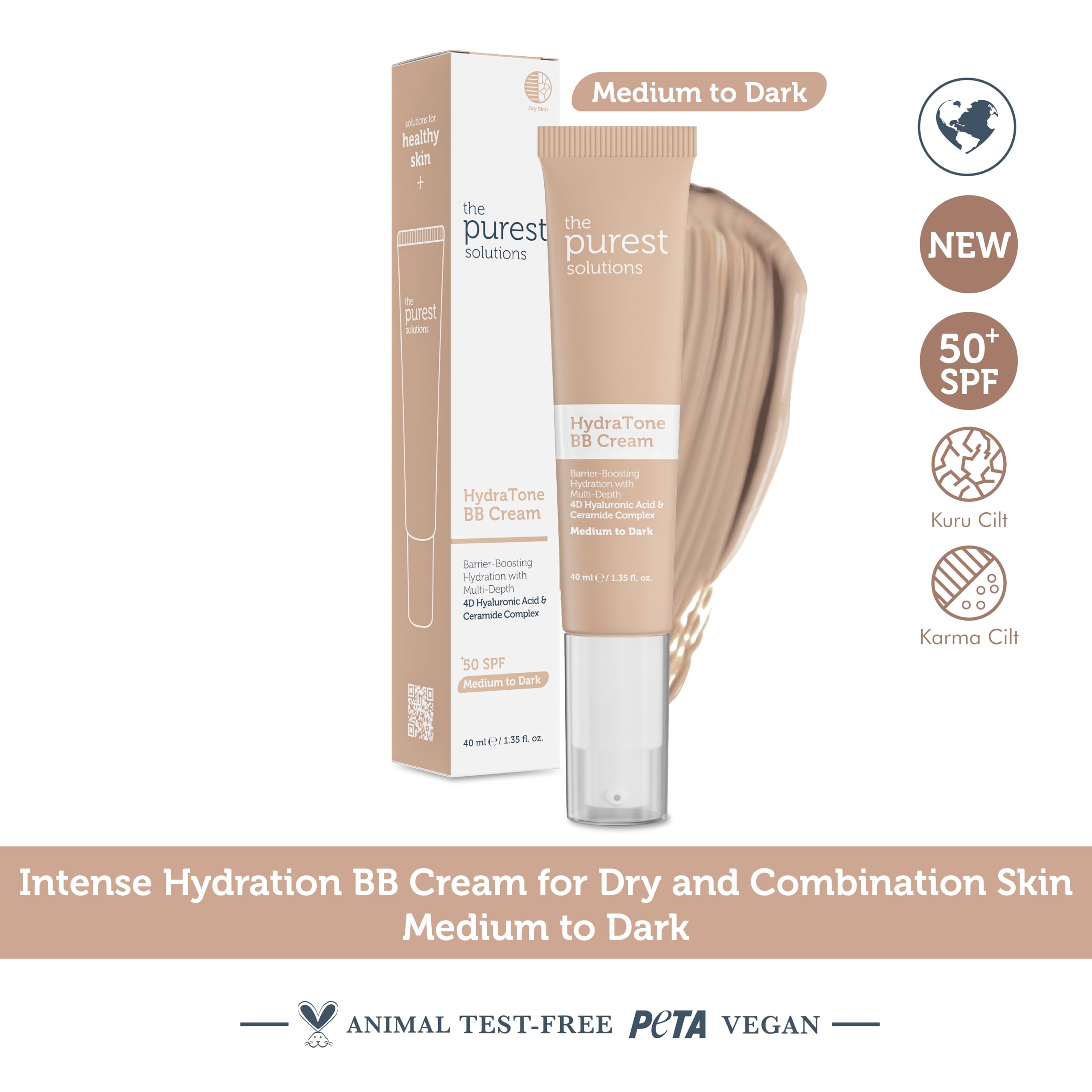 The Purest Solutions BB Cream Hydra Tone 40 ml Medium to Dark