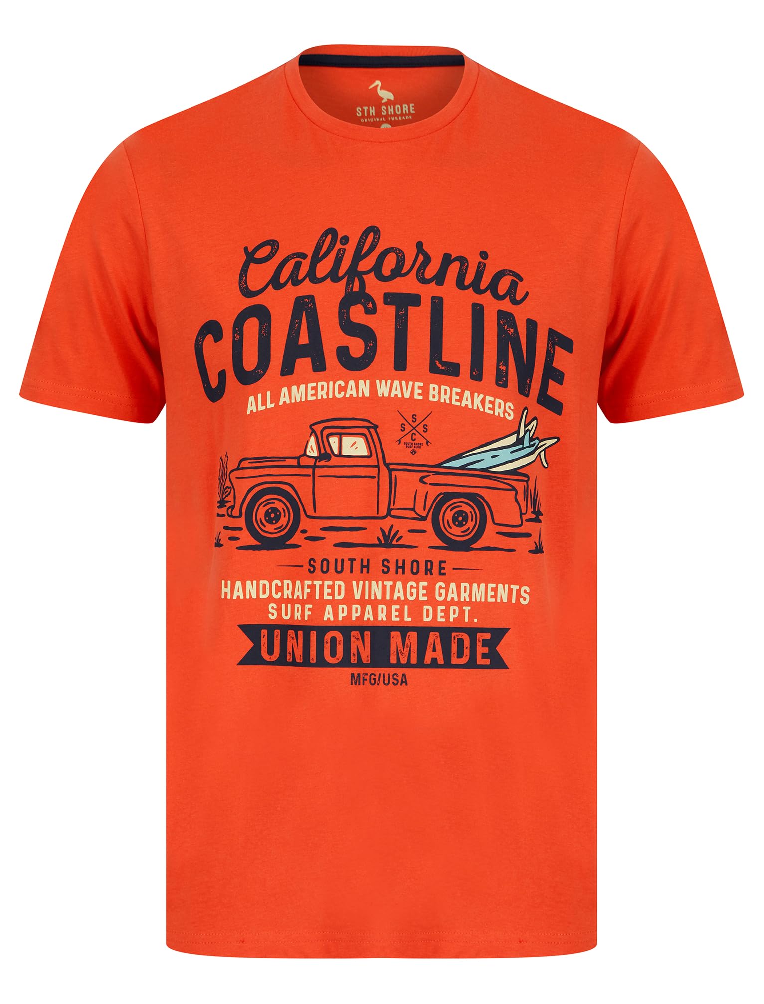 Sth Shoremens Ballycastle Vintage Retro Motif Cotton Jersey Crew