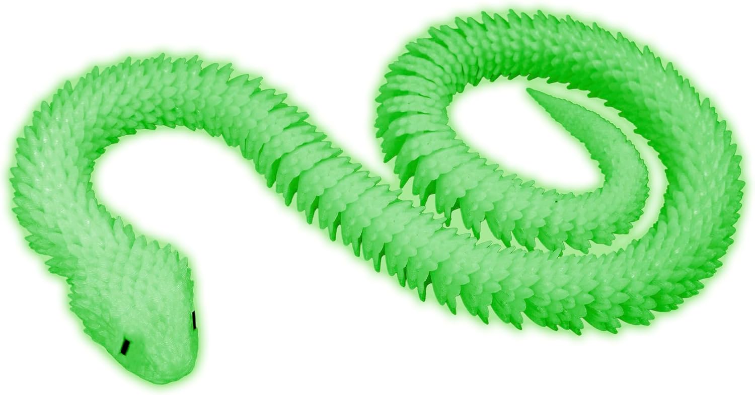 Born to Print Articulated Snake Fidget Toy - 3D Printed Realistic Flexible Serpent - Sensory Desk Toy for Kids, Adults & Collectors (Small)